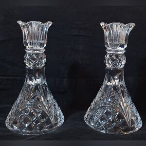 Elegant Lead Crystal Candle Holders